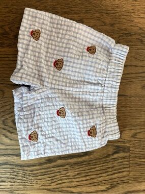 Zuccini Kids Light Blue Seersucker Shorts with Embroidered 🐶